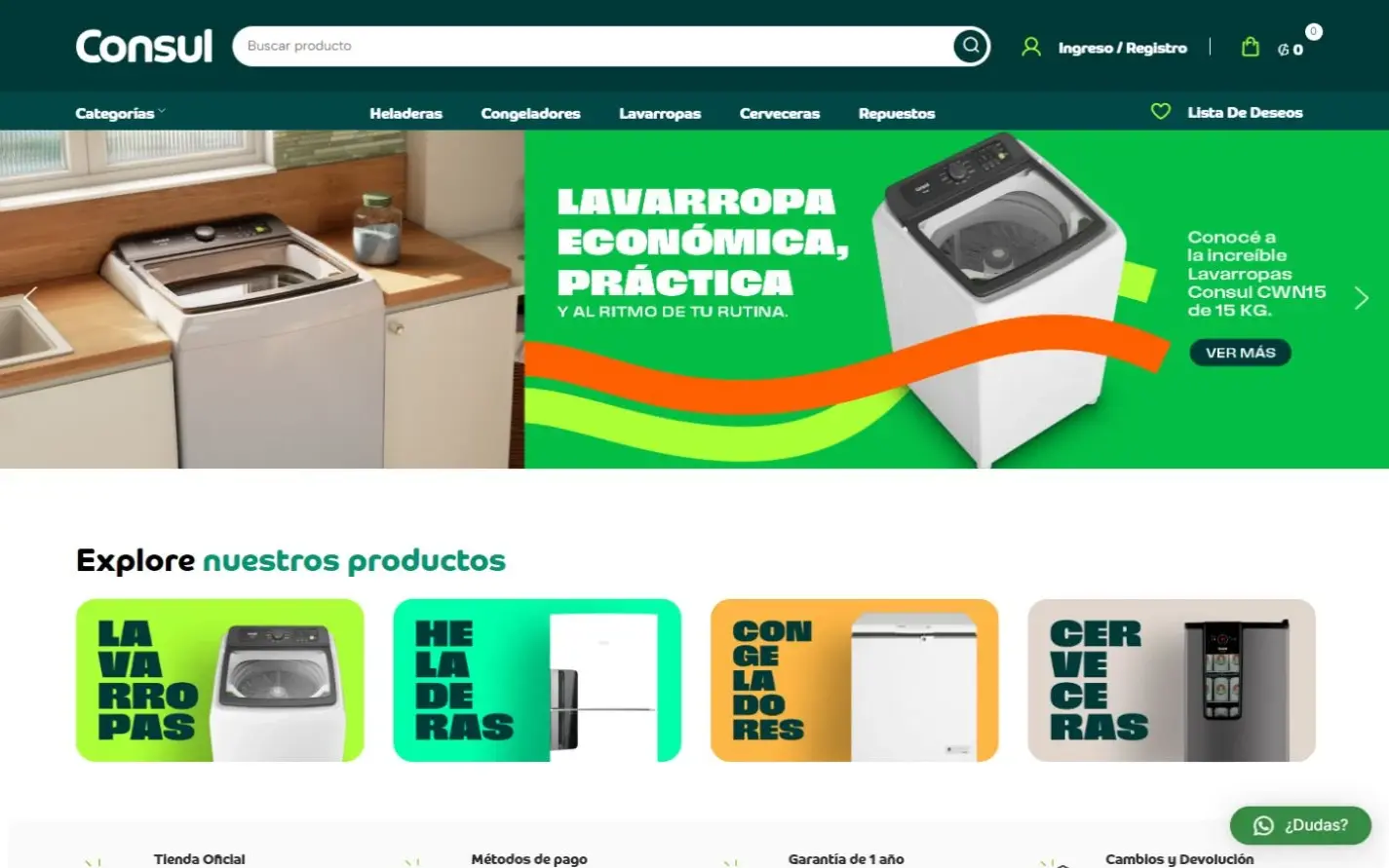 Tienda oficial de Consul en escritorio