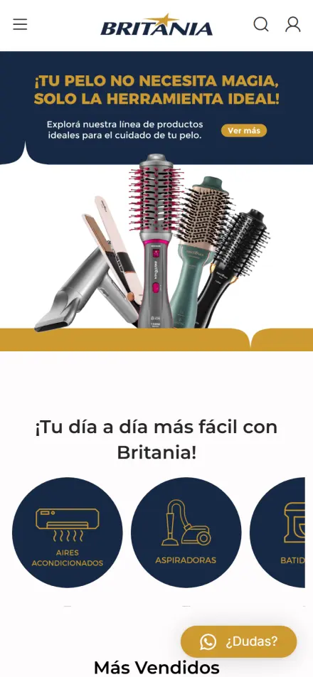 Tienda oficial de Britania en celular